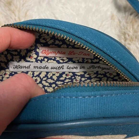 RARE LIMITED EDITION Olympia Le-Tan "Voyages" Caviar Clutch Capri Blue - Picture 3 of 6